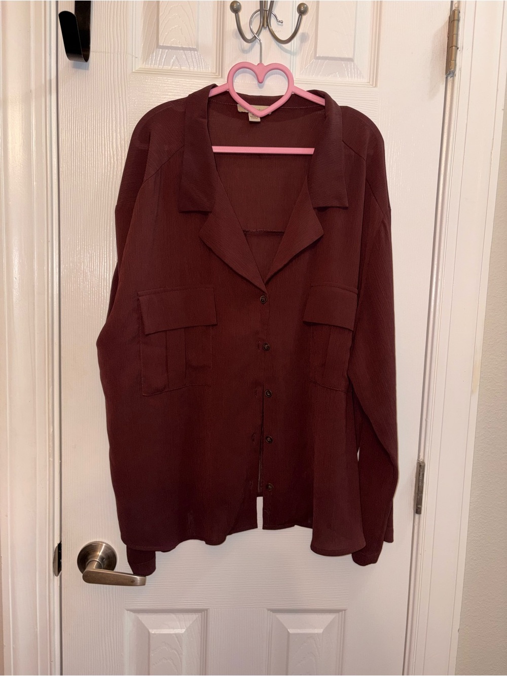 Womens Lightweight Button Up Brown